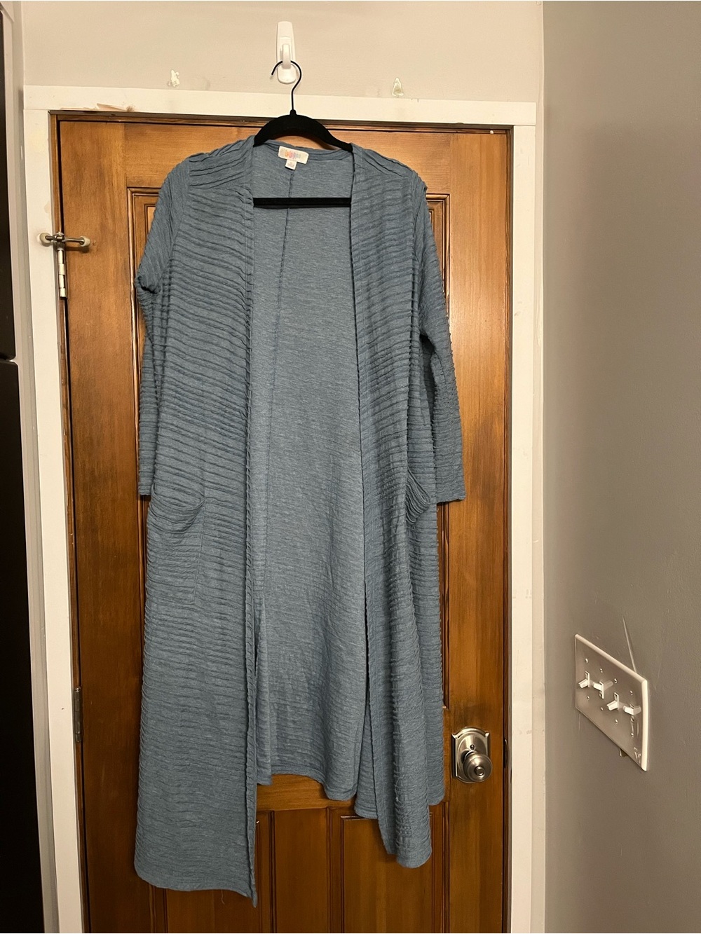 Periwinkle blue duster.